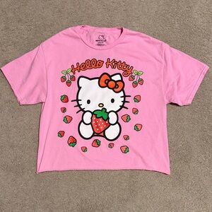 Hello Kitty Strawberry Delight Pink Crop Tee